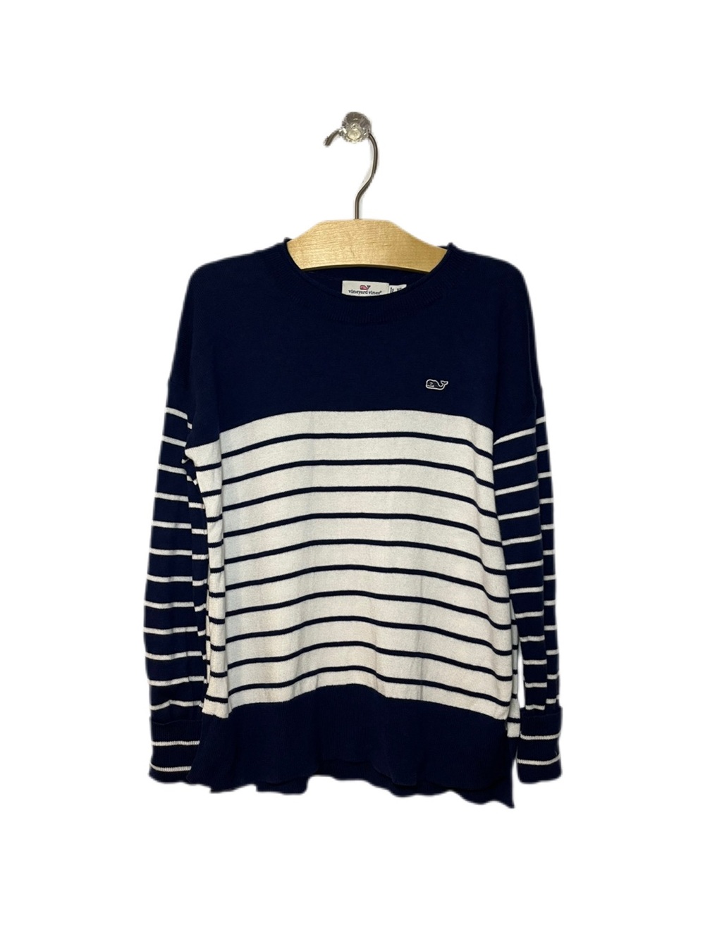 Vineyard Vines Girls XS 5-6 Navy and White Striped Sweater